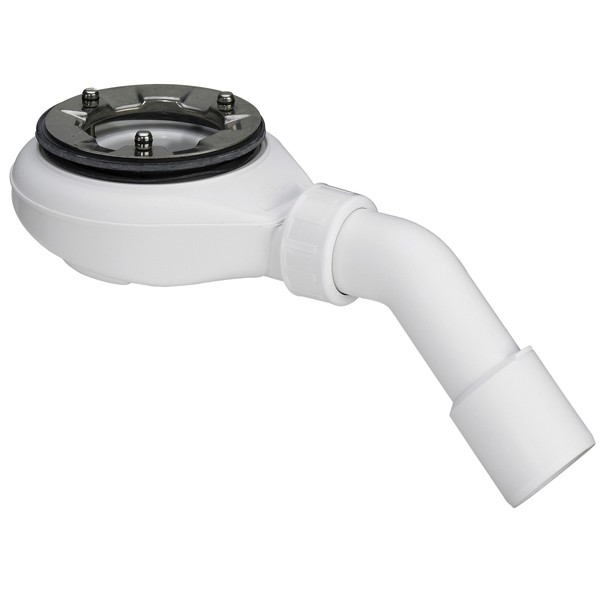 RockyTray rutschfeste Komposit Duschwanne Duschfläche, 900 x 900 x 35, Mittelablauf, weiß, zuschneidbar