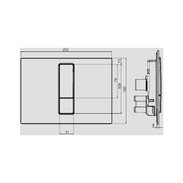 SANIT Betätigungsplatte Ineo Bright 2C Duroplast schwarz / matt chrom