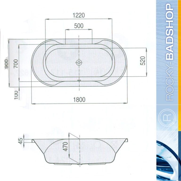 Wannenset Hoesch Spectra Oval 1800x900