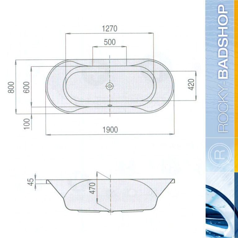 Wannenset Hoesch Spectra Oval 1900x800