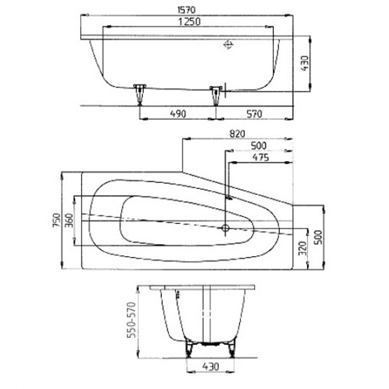 Wannenset Kaldewei Advantage Mini links 1570x750