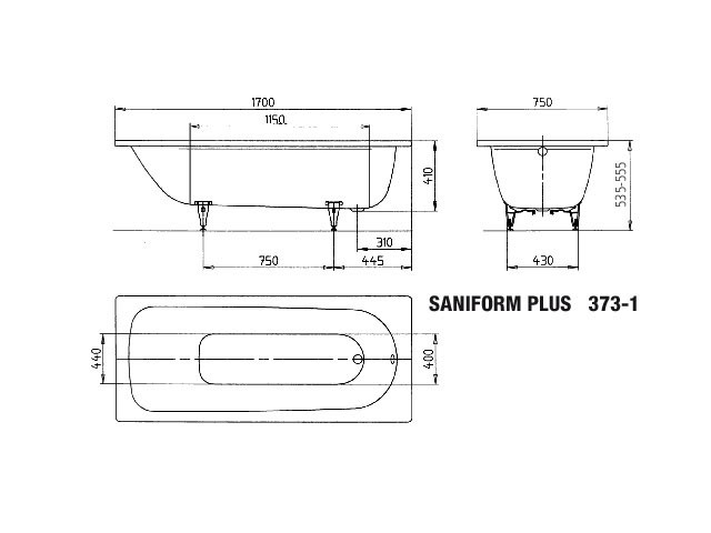 Wannenset Kaldewei Advantage Saniform Plus 362-1 1600x700mm