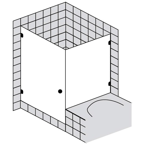 Sprinz BS-Dusche Rahmenlos, Tür m Seitenteil 1000x1000x2000 kristall hell / chrom/silber hochglanz,