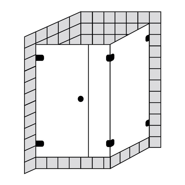 Sprinz BS-Dusche Rahmenlos, Tür m Seitenwand 900x900x2000 kristall hell / chrom/silber hochglanz,B:900x900H:2000 mm