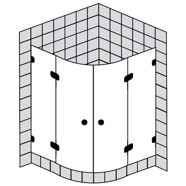 Sprinz BS-Dusche Rahmenlos, Viertelkreis 1000x1000x2000 kristall hell / chrom/silber hochglanz,B:1000 x1000H:2000 mm