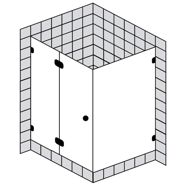 Sprinz BS-Dusche Rahmenlos,Tür mit Seitenw, 1000x1000x2000 kristall hell / chrom/silber hochglanz,