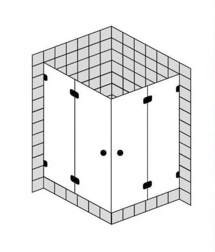 Sprinz BS-Dusche Rahmenlos, Eckeinstieg 900x900x2000 kristall hell / chrom/silber hochglanz,