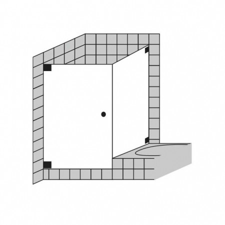 Sprinz Duschabtrennung Omega Eckeinstieg , Pendeltür an Wanne 900x900x2000 kristall hell / SpriClean/ chrom/O014.9