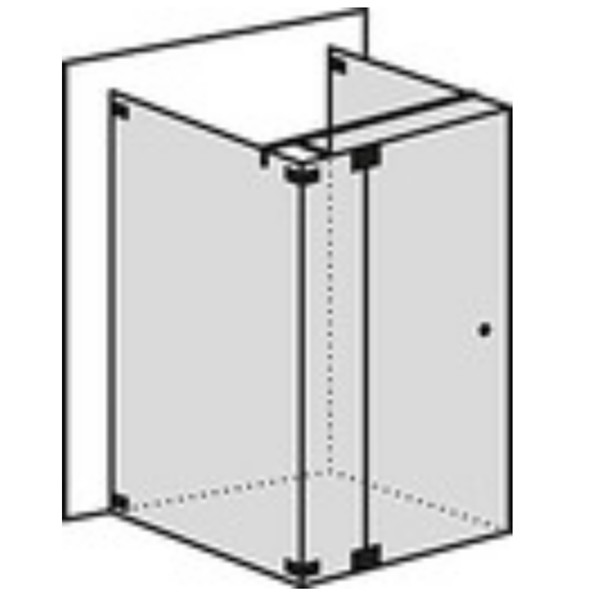 Sprinz Nexa Pendeltüren oder Tür nach außen öffnend, Ecke 1000x 1000x 2000 mm