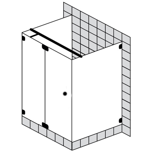 Sprinz Nexa Pendeltüren oder Tür nach außen öffnend, Vorwand dreiseitig 1000x 1000x 2000 mm