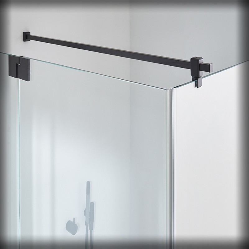 Sprinz Omega Black Edition Haltestange eckig, Glas/Wand, Länge: 1500 mm, schwarz matt B93-010B