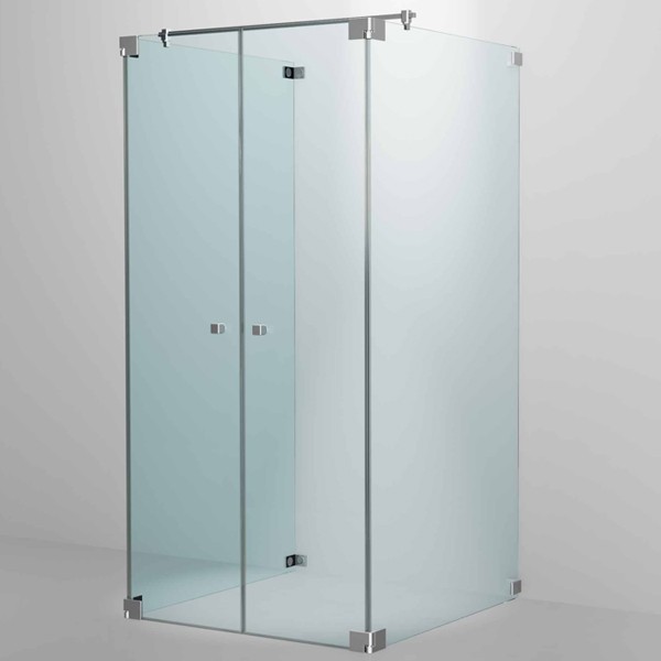 SPRINZ Omega Duschabtrennung 900 x 900 x 2000, Fronteinstieg mit zwei Pendeltüren, mit 2 Seitenwänden, verschiedene Profilfarben, O19.1