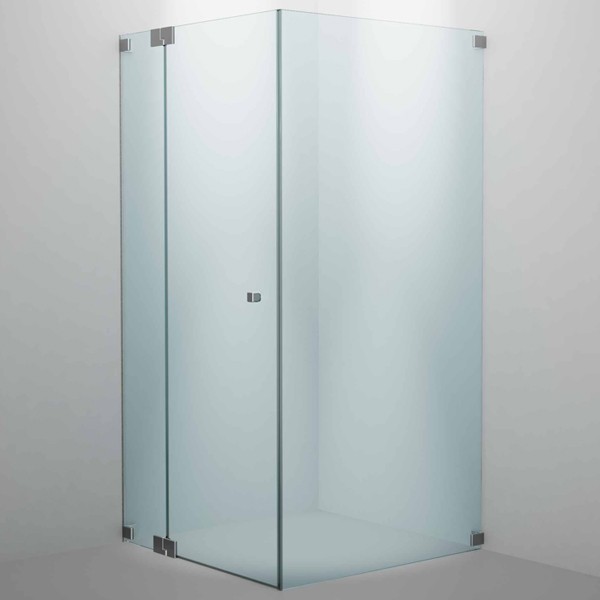 SPRINZ Rocky-Line O Duschabtrennung 1000 x 1000 x 2000, Pendeltür oder Drehtür mit Festteil, eine Seitenwand, verschiedene Profilfarben, O11.0