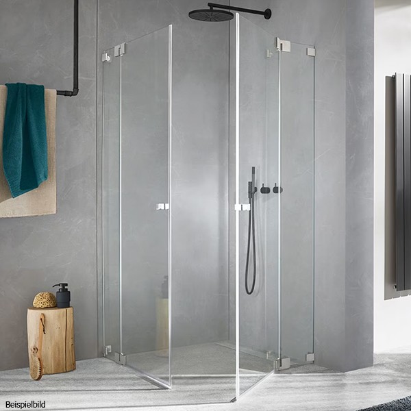 SPRINZ Rocky-Line O Duschabtrennung 900 x 900 x 2000, Eckeinstieg mit Pendeltüren, verschiedene Profilfarben, O10.9