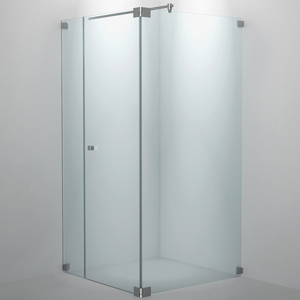 SPRINZ Rocky-Line O Duschabtrennung 900 x 900 x 2000, Pendeltür mit Festteil, eine Seitenwand, verschiedene Profilfarben, O19.8
