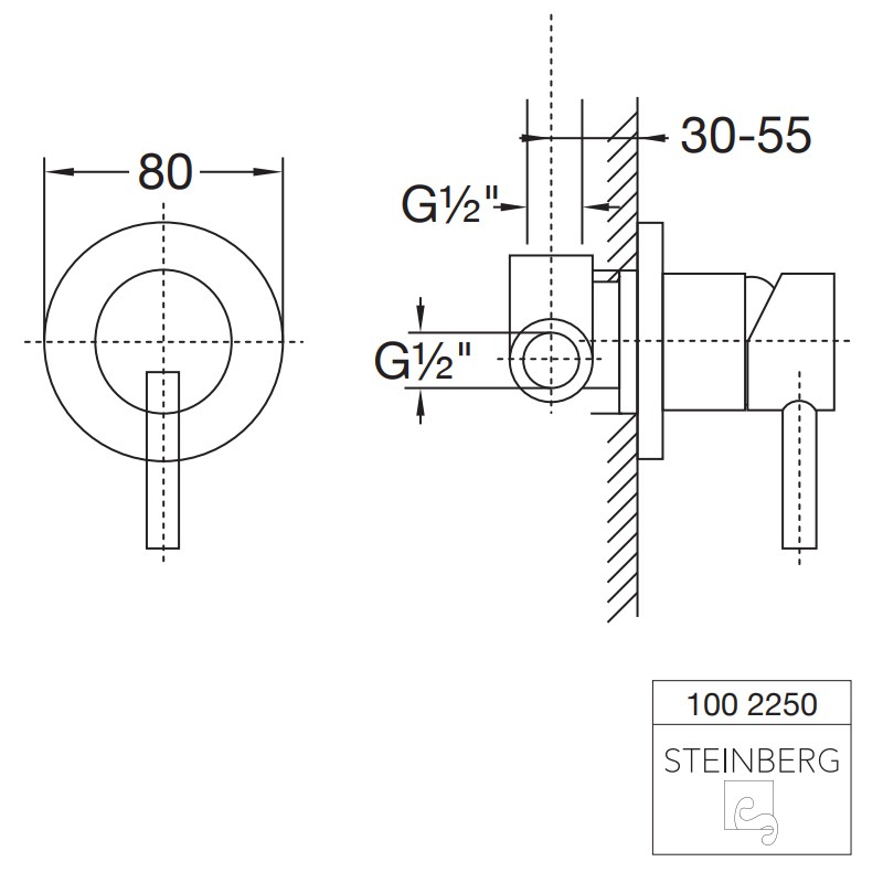 Steinberg Serie 100 Brause-Einhebelmischer, chrom