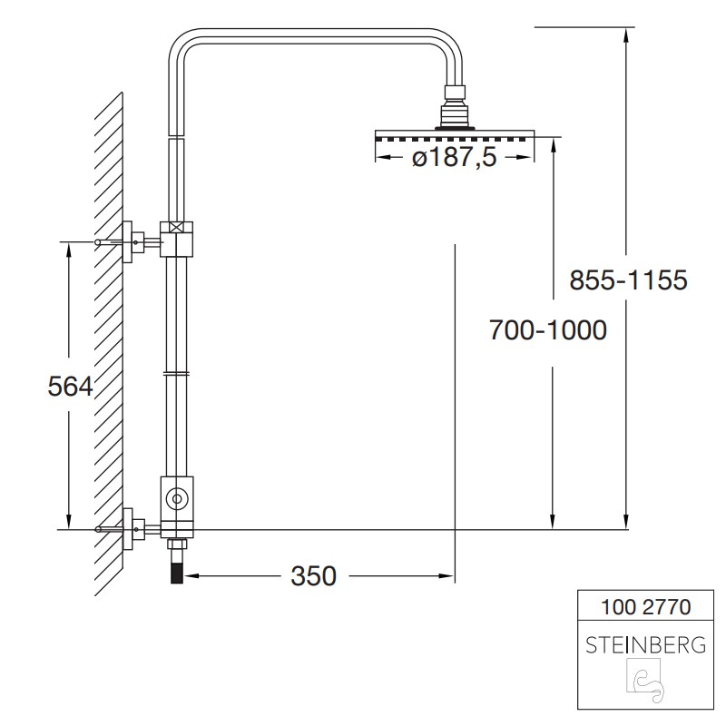 Steinberg Serie 100 Brauseset, zum Anschluss an externe Brausearmatur, chrom
