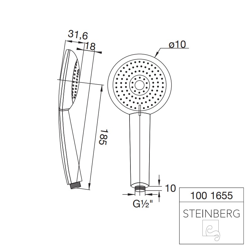 Steinberg Serie 100 Handbrause, chrom