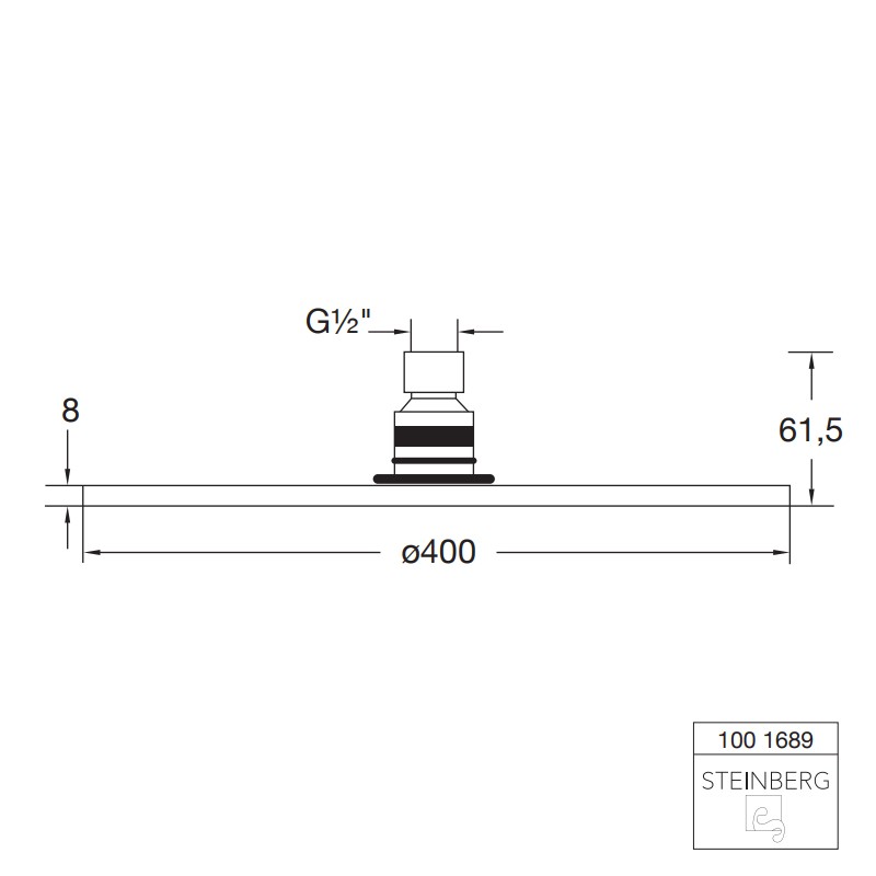 Steinberg Serie 100 "Rain Shower" Regenbrause Ø  400 mm X 8 mm mit "Easy-clean" system, chrom