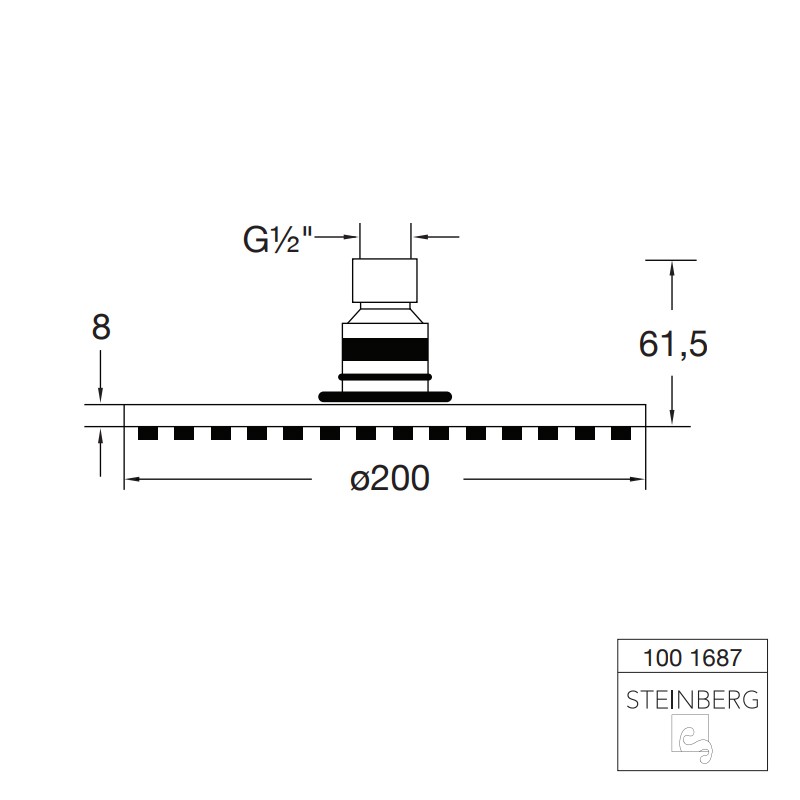 Steinberg Serie 100 "Rain Shower" Regenbrause DM: 200 mm x 8 mm, chrom