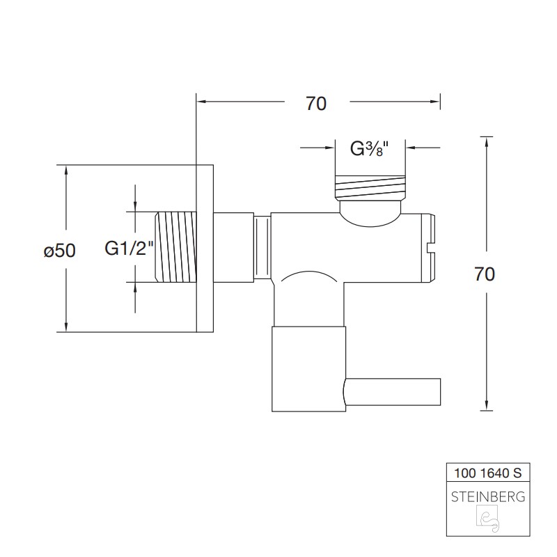 Steinberg Serie 100 S Eckventil 1/2", matt schwarz