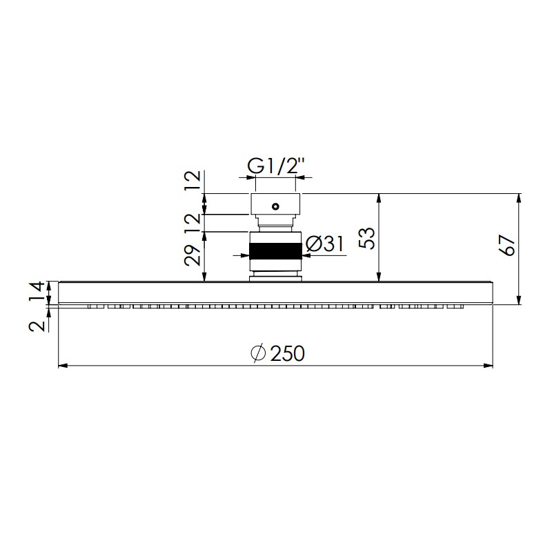 Steinberg Serie 100 S Regenbrause Ø 250 mm X 8 mm, matt schwarz