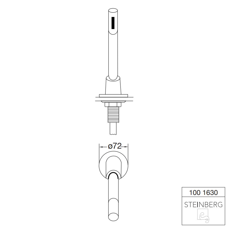 Steinberg Serie 100 Schlauhdurchführung für Wannenrand, chrom