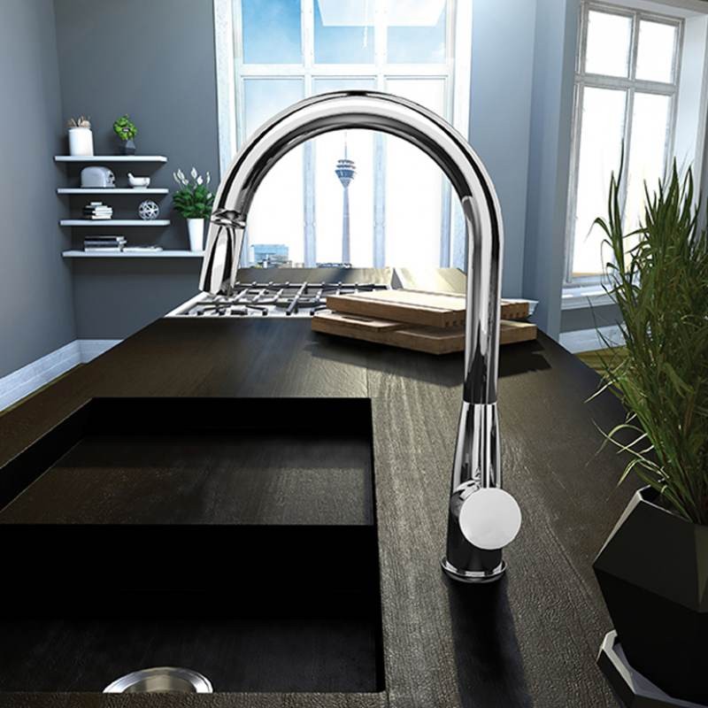 Steinberg Serie 100 Spültisch-Einhebelmischer mit Touch-Funktion, chrom