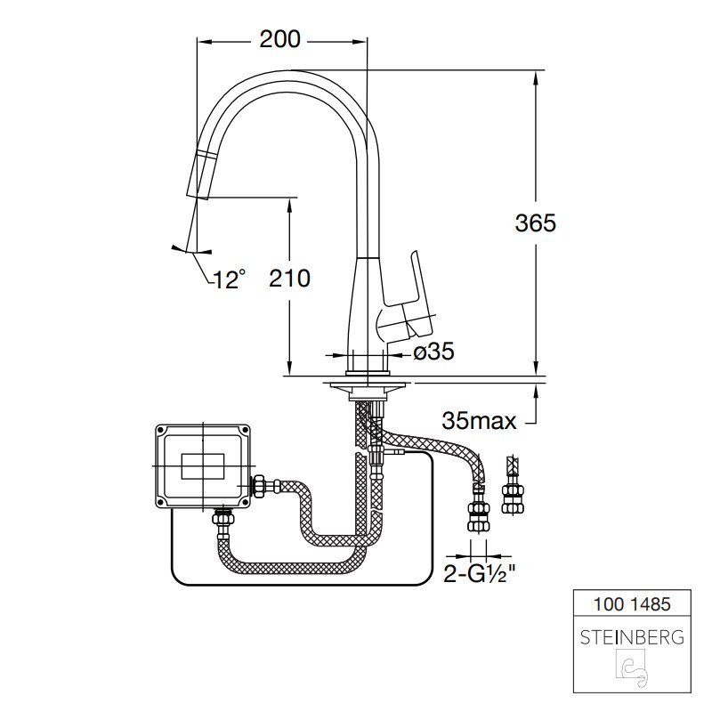Steinberg Serie 100 Spültisch-Einhebelmischer mit Touch-Funktion, chrom