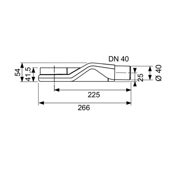 TECEdrainline Ablauf "superflach" DN 40 Auslauf seitlich, 0,5 l/s