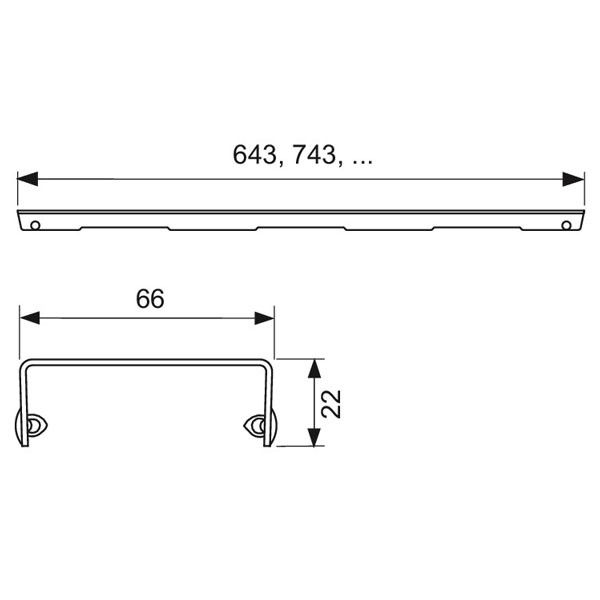 TECEdrainline Designrost "basic" 900 mm Edelstahl poliert, gerade
