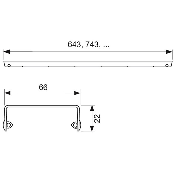 TECEdrainline Designrost "quadratum" 1200 mm Edelstahl gebürstet, gerade