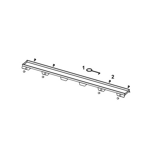 TECEdrainline Fliesenmulde "plate II" 800 mm Edelstahl, gerade