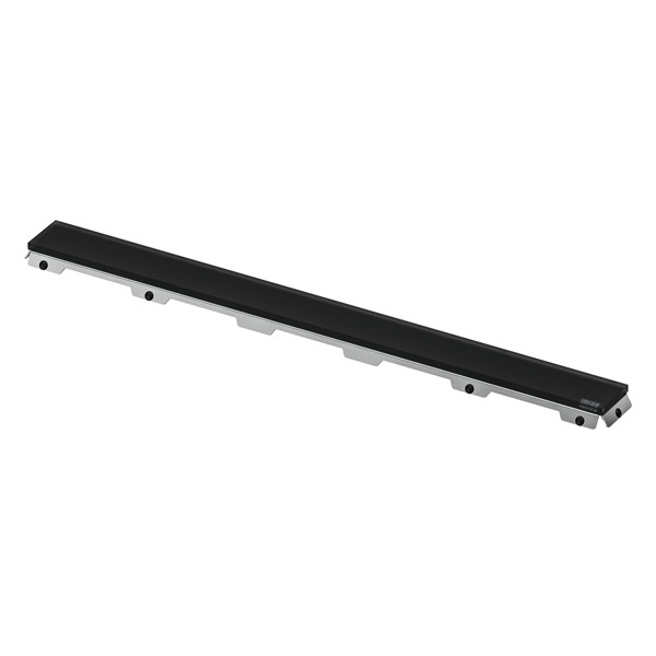 TECEdrainline Glasabdeckung schwarz 800 mm Edelstahl poliert, gerade