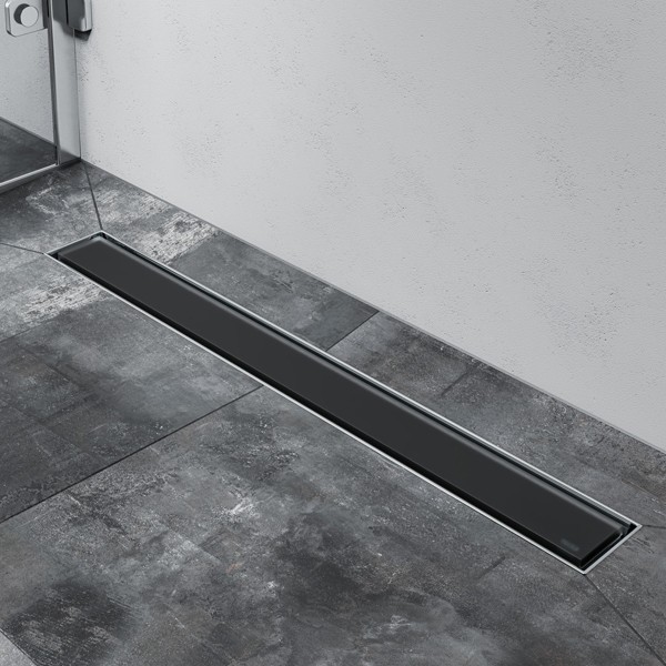 TECEdrainline Glasabdeckung, schwarz satiniert, 700 mm