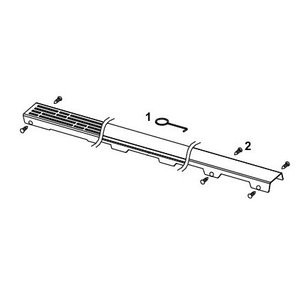 TECEdrainline Glasabdeckung weiß 800 mm Edelstahl poliert, gerade