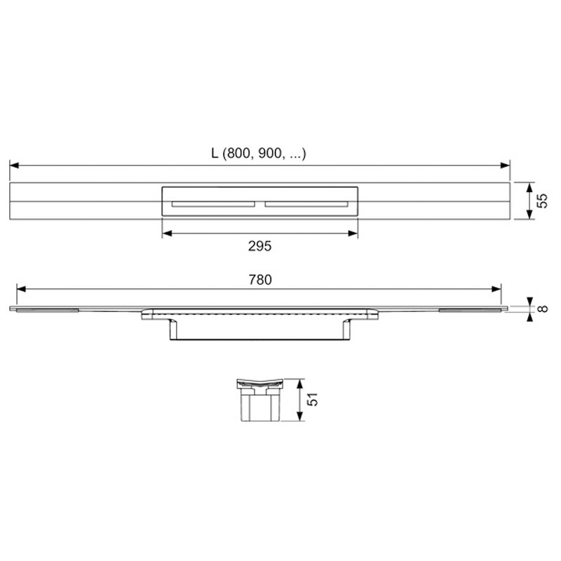 TECEdrainprofile Duschprofil, 1000 mm, Edelstahl, "Brushed Gold Optic"
