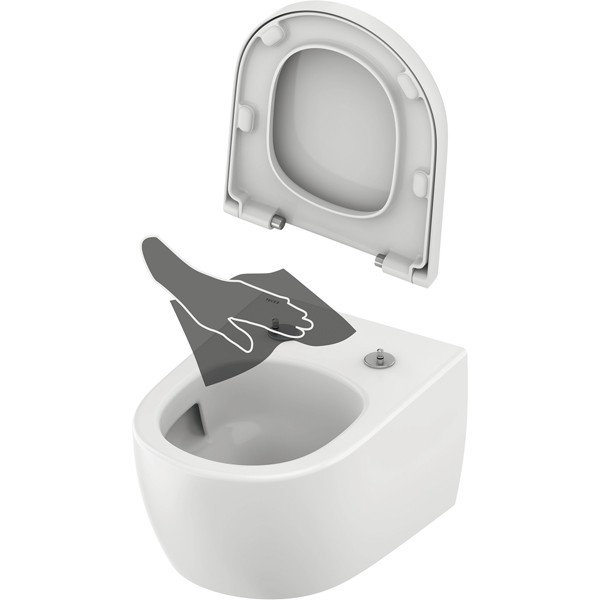 TECEloft Set, Keramik mit cyclon flush und WC-Sitz im klassisch-hohen Design