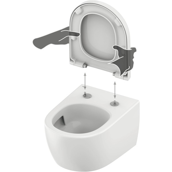 TECEloft Set, Keramik mit cyclon flush und WC-Sitz im klassisch-hohen Design
