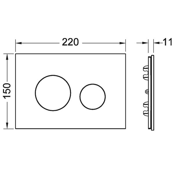 TECEloop Blende für WC-Betätigungsplatte Glas schwarz