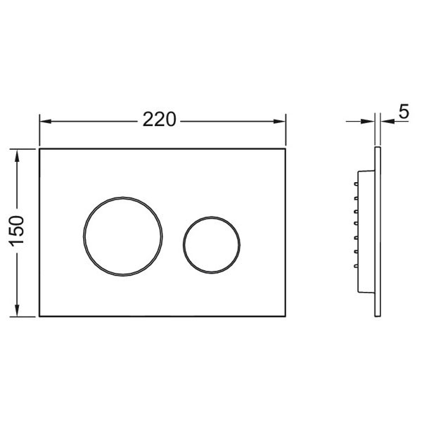TECEloop WC-Betätigungsplatte Kunststoff Zweimengentechnik weiß Tasten Chr. glzd.