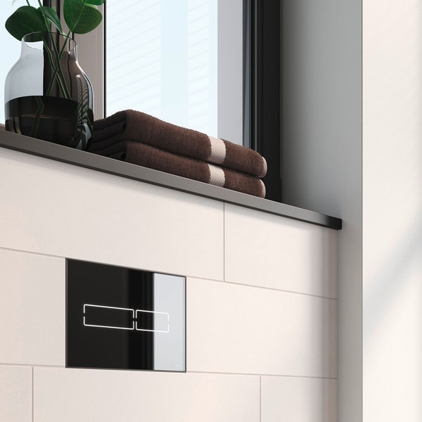 TECElux Mini WC-Betätigungsplatte mit elektronischer Auslösung, im Set mit WC-Modul,