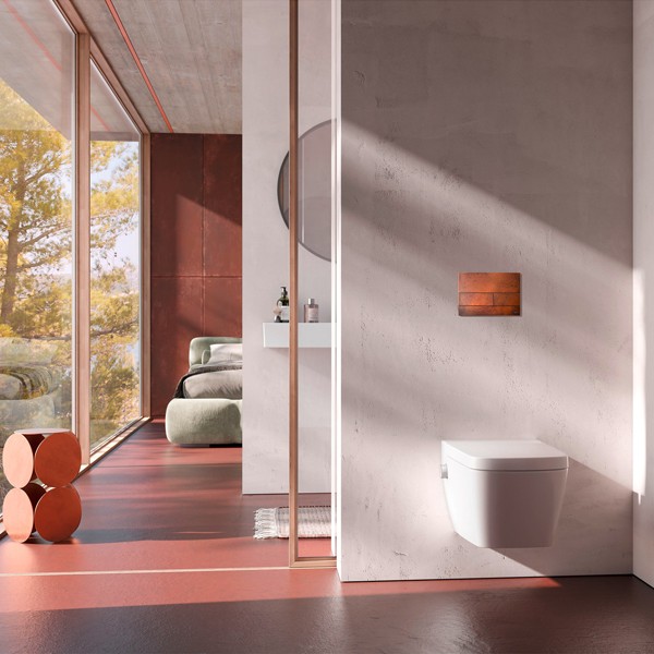 TECEsquare II Met. WC-Betätigungsplatte Rusted steel