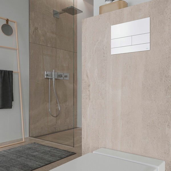 TECEsquare WC-Betätigungsplatte Metall 2 Weiß glänzend RAL 9016