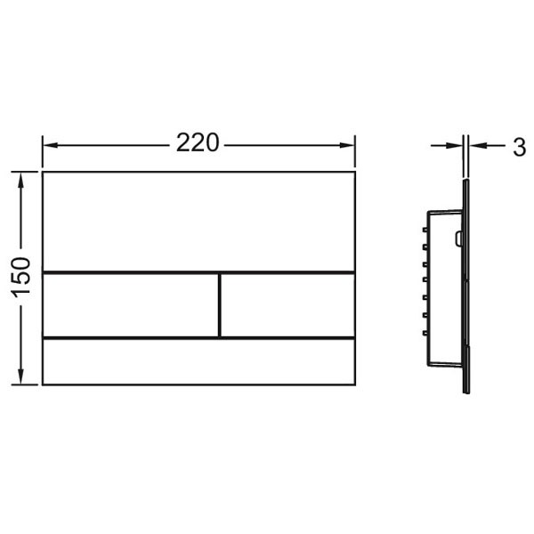 TECEsquare WC-Betätigungsplatte Metall 2 Weiß glänzend RAL 9016