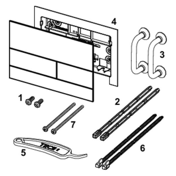 TECEsquare WC-Betätigungsplatte Metall 2 Weiß matt