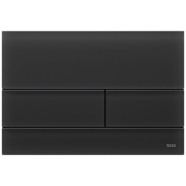 TECEsquare II WC-Betätigungsplatte Zweimengentechnik, Glas schw. satiniert