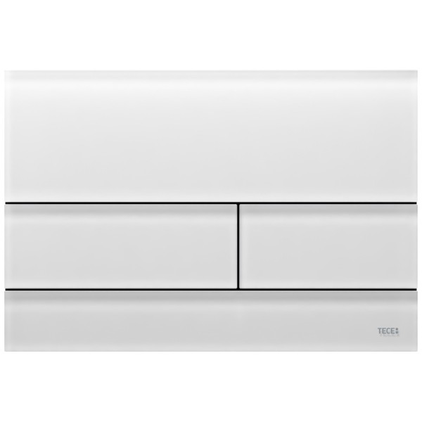 TECEsquare II WC-Betätigungsplatte Zweimengentechnik, Glas weiß satiniert