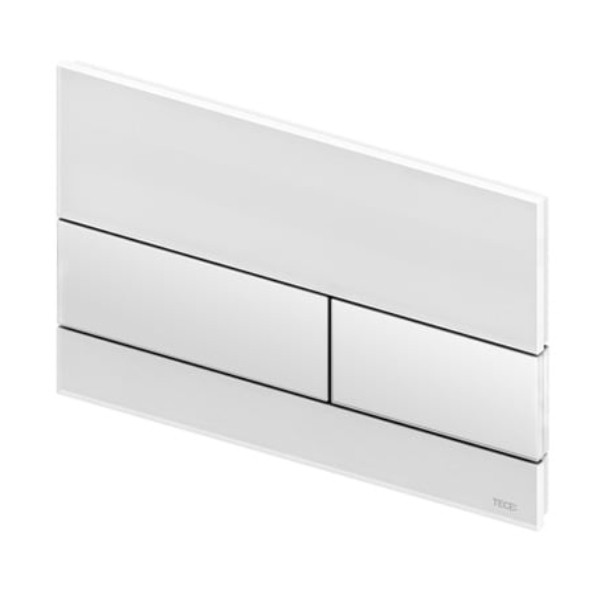 TECEsquare WC-Betätigungsplatte Glas weiß Tasten weiß Zweimengentech.