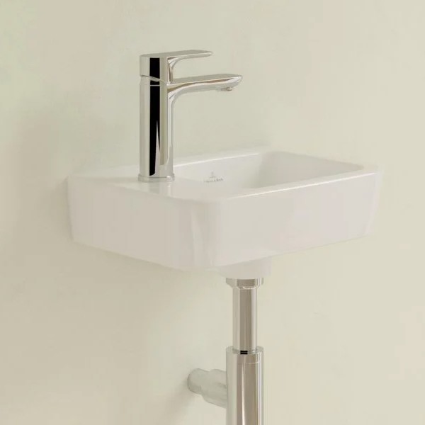 VB Handwaschbecken Compact O.novo 434236 360x250mm Eckig Weiß Alpin CeramicPlus